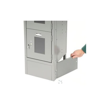 Global Equipment End Base For 12"D X 6"H Gray Locker Pair (Left And Right) 652082GY